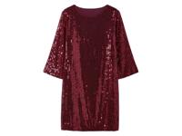 esmara Dames jurk met pailletten (Rood, L (44/46)) - thumbnail