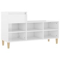 VidaXL Schoenenkast 102x36x60 cm bewerkt hout hoogglans wit - thumbnail