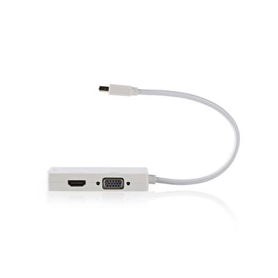 Nedis CCGB37465WT02 Mini Displayport-adapterkabel, Multiport Mini-displayport Male - Vga Female + Dvi-d 24+1-pins Female + Hdmi™-ingang 0,2 M Wit
