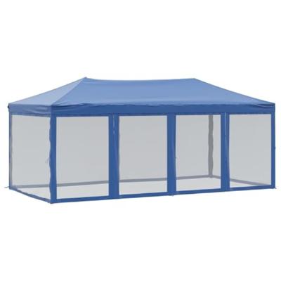 Partytent inklapbaar met zijwanden 3x6 m blauw - thumbnail