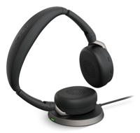 Jabra Evolve2 65 Flex Link380a UC + Ladepad On Ear headset Bluetooth Stereo Zwart Noise Cancelling Headset, Microfoon uitschakelbaar (mute), Volumeregeling, - thumbnail