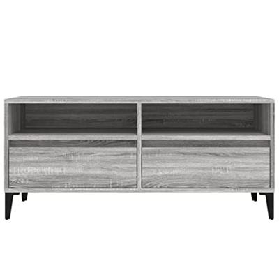 Tv-meubel 100x34,5x44,5 cm bewerkt hout grijs sonoma eikenkleur