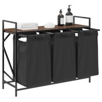 Wasmand 3 vakken met plank bruin eikenkleurig - thumbnail