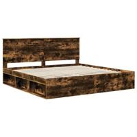 Bedframe Gerookt eiken 200 x 200 cm Massief grenenhout - thumbnail