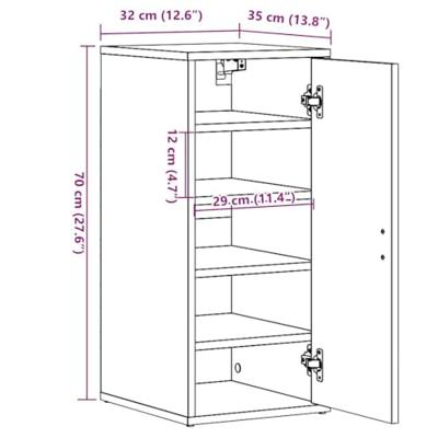 VidaXL Schoenenkast 32x35x70 cm bewerkt hout artisanaal eikenkleur