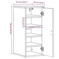 VidaXL Schoenenkast 32x35x70 cm bewerkt hout artisanaal eikenkleur - thumbnail
