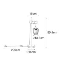 QAZQA Landelijke tafellamp zwart met hout - Stronk - thumbnail