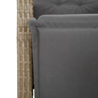 9-delige Tuinset met kussens poly rattan beige - thumbnail
