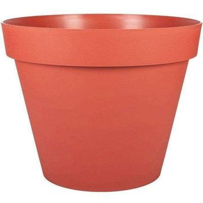Ronde bloempot Ø 30 cm - EDA - Toscane - 10 L - Binnen/buiten - Ø 29,5 x H.24 cm - Terracotta Oranje