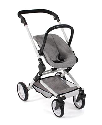 Combi-poppenwagen Fides 3-in-1 - Melange Grijs Combi-poppenwagen Fides 3-in-1 - Melange Grijs