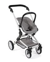 Combi-poppenwagen Fides 3-in-1 - Melange Grijs - thumbnail