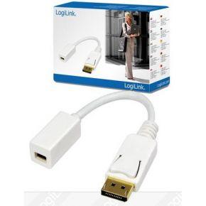 LogiLink CV0040 DisplayPort Adapter [1x DisplayPort stekker - 1x Mini-DisplayPort bus] Wit Vergulde steekcontacten 15.00 cm