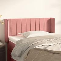 Hoofdbord met randen 93x16x78/88 cm fluweel roze - thumbnail