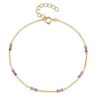 Elenza Goudkleurige Armband met Roze Stenen in 925 Sterling Zilver - thumbnail