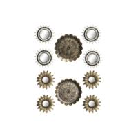 Set spiegels DKD Home Decor Kristal Gouden PP 2 Stuks (35 x 2 x 35 cm) - thumbnail