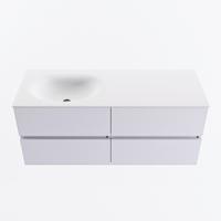 MONDIAZ VICA 120cm badmeubel onderkast Cale 4 lades. Wastafel MOON links 1 kraangat, kleur Talc. - thumbnail