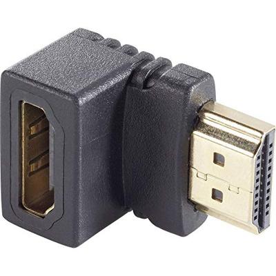 HDMI Adapter [1x HDMI-stekker - 1x HDMI-bus] 90° naar boven haaks Vergulde steekcontacten SpeaKa Professional