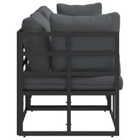 Buitenmeubelsets met kussen met kussen 3 pcs Zwart en Anthraciet - thumbnail