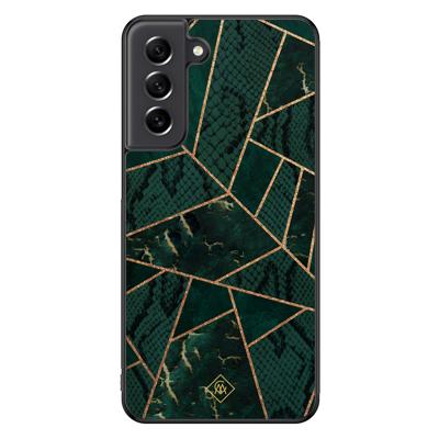 Samsung Galaxy S21 FE hoesje - Abstract groen
