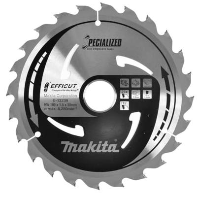 Makita Cirkelzaagblad voor WPC | Efficut | Ø 185mm Asgat 30mm 24T - E-12164 Makita Cirkelzaagblad voor WPC | Efficut | Ø 185mm Asgat 30mm 24T - E-12164