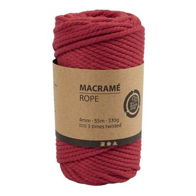 Creativ Company Macrame koord rood, 55m