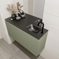 MONDIAZ OLAN 100cm toiletmeubel army. LEX wastafel urban rechts 1 kraangat - thumbnail