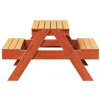 Picknicktafel voor kinderen 88x97x52 cm grenenhout wasbruin - thumbnail