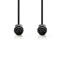 Nedis DIN-Audiokabel | DIN 5-Pins Male | DIN 5-Pins Male | Vernikkeld | 3.00 m | Rond | PVC | Zwart | Label - CAGL20000BK30 - thumbnail