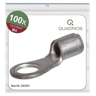 Quadrios 23C501 Ringkabelschoen Dwarsdoorsnede (max.): 2.5 mm² Schachtdiameter: 4.3 mm Ongeïsoleerd 100 stuk(s)