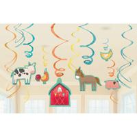 Amscan Spiraal hanger barnyard 61 cm set van 12 | 20 stuks - thumbnail
