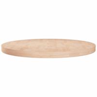 Tafelblad rond 80x4 cm onbehandeld massief eikenhout - thumbnail
