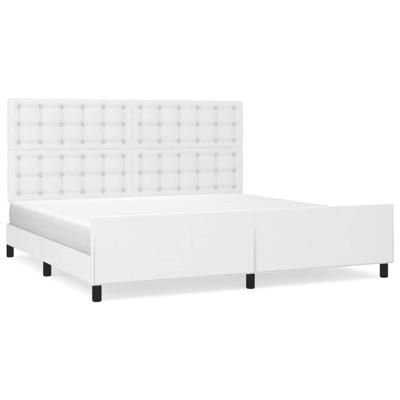 Bedframe met hoofdbord kunstleer wit 200x200 cm