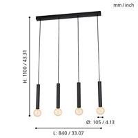 Eglo 4-lichts pendel lampCortenova - 98057 - thumbnail