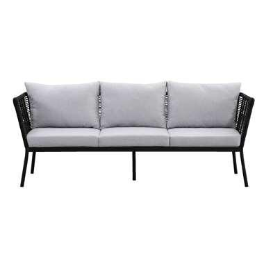 Le Sud loungebank Viviers 3-zits - mat zwart - 69x201x75 cm