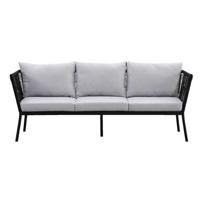 Le Sud loungebank Viviers 3-zits - mat zwart - 69x201x75 cm - thumbnail