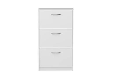 Schoenenkast - Wit decor - 3 kleppen - 6 paar - L58,5 x H104,5 x D17 cm - Made in Germany