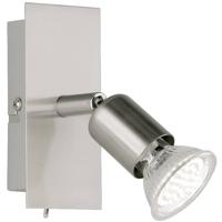 LED Wandspot - Trion Nimo - GU10 Fitting - 3W - Warm Wit 3000K - 1-lichts - Rechthoek - Mat Nikkel - Aluminium - thumbnail