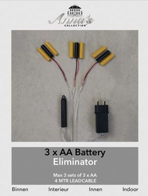 3AA-batterijvervanger 3 aansluitingen, geen 3AA batterijen meer nodig! Transformator Adapter Indoor CoenBakker - Annas collection