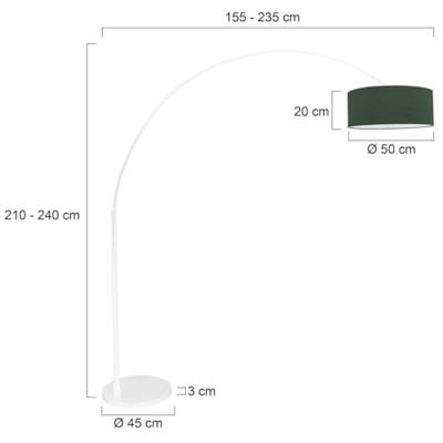 Steinhauer Groene booglampSparkled met velvet kap - 7171W