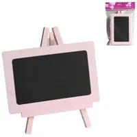 Krijtbord op ezel roze 18 cm | 24 stuks - thumbnail