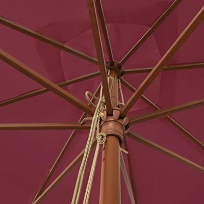 VidaXL Parasol met houten paal 300x300x273 cm bordeauxrood