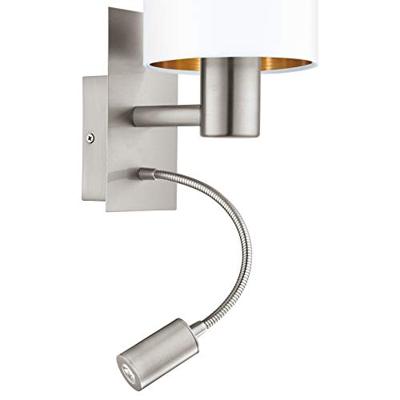 Eglo WandlampPasteri witte kap met leeslampje - 96484