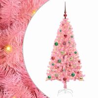 VidaXL Kerstboom met 150 led met standaard roze 150 cm pvc - thumbnail