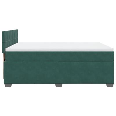 Boxspring met matras fluweel donkergroen 160x200 cm - thumbnail