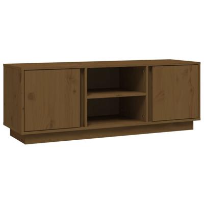 Tv-meubel 110x35x40,5 cm massief grenenhout honingbruin