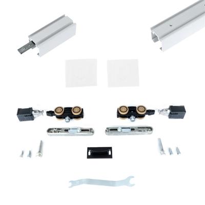 Xperta set 6m rail - Wit - Plafond opbouw - Dubbele deur - Dubbele softclose - inbouw manual fix - Set Eindkappen