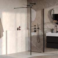 BRAUER Oblivion inloopdouche helder glas 90x200 met zijwand 40 incl. glascoating mat zwart - thumbnail