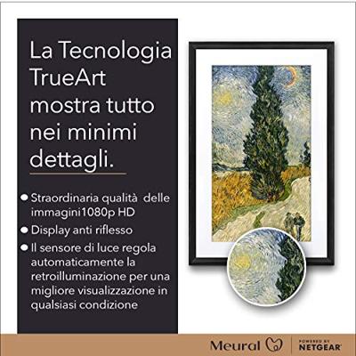 Meural Canvas II MC327WL Smart Art HD Digital Canvas, 48 x 74 cm (wit frame, 27 inch, schilderijen en foto's gereproduceerd in levensechte details, Wi-Fi met app, door NETGEAR)