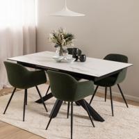 Bendt Uitschuifbare Eettafel 'Line' Keramiek, 168/210 x 90cm, kleur Wit - thumbnail