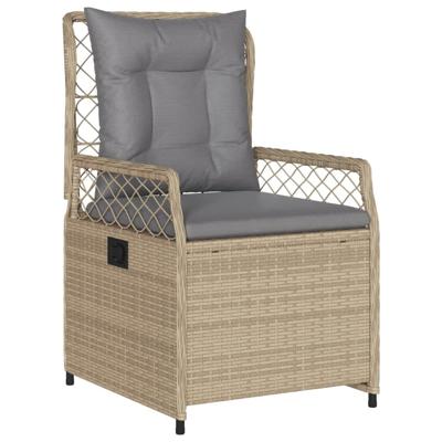 3-delige Tuinset met kussens poly rattan beige - thumbnail